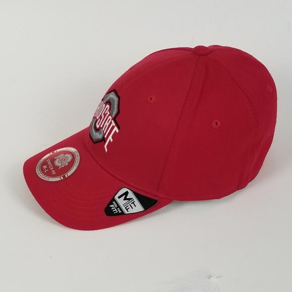 Ohio State Buckeyes Hat Cap Fitted Mens Large Red NCAA Football Stretch Fit - Picture 6 of 12